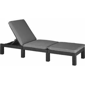 ALLiBERT Keter Daytona Deluxe pludmales krēsls — pelēks, gulēšanai/sēdēšanai, 650×1950×255 mm