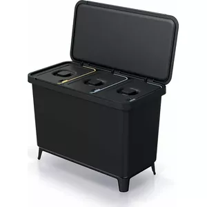 Trash bin Prosperplast NKS45W3-S411 — outdoor/residential plastic waste container, black, 45 L