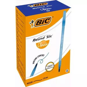 Ballpoint pen BIC Round Stic — blue ink, pack of 60