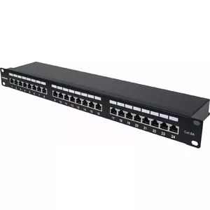 Intellinet Patch Panel Cat6a FTP 24-Port 1U Shielded 90° Top-Entry