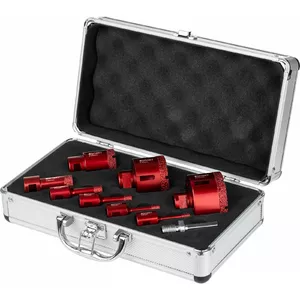 Diamond core drill set Smart model SM-25-SET9, M14 connection, diameters 6–68 mm, 9 pieces