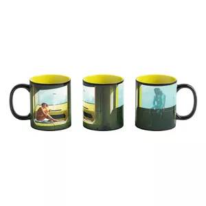 Keramikas krūze cenega publishing 0,45 l — Cyberpunk 2077 V & Edward Hopper, melna, 450 ml