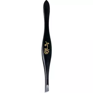 Пинцет Inter-Vion Premium Line Black with Rose — косметический точный пинцет