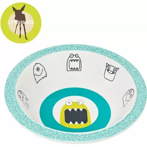 Feeding bowl Lassig Little Monster navy LDISHBS1193, child-safe silicone insert, non-slip base