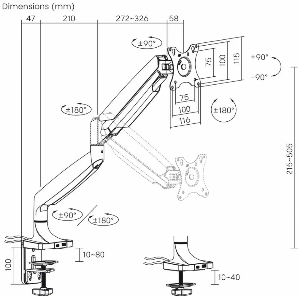 Monitor desk mount ART RAMM L-35HD Photo 9