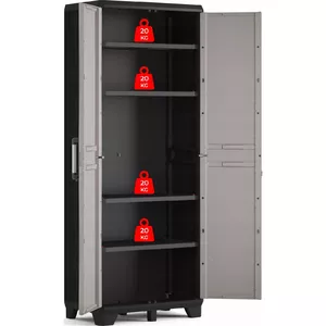 Шкаф Keter PRO 68×39×173 см — Пластиковый гардеробный шкаф с полками для улицы и дома
