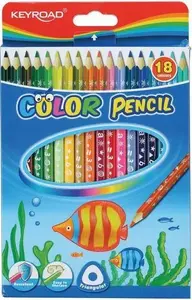 Triangular colored pencils Keyroad — 18 colors, ergonomic triangular barrel