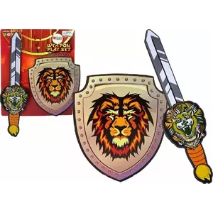 Foam Knight Set LEANToys — EVA Sword and Shield with Lion Design, 2 Pieces