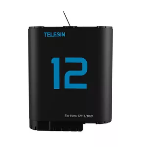 Lithium Rechargeable Battery for GoPro Hero 12/11/10/9, Telesin (blue)