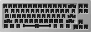 AKKO korpuss spēļu klaviatūrai MonsGeek M7 VIA Barebone Kit Silver — barebone šasija mehāniskai klaviatūrai, saderīga ar VIA