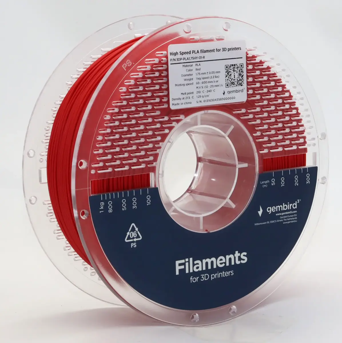Gembird PLA 1,75 мм красный 1 кг филамент Photo 2