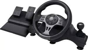 Steering wheel and pedals TRUST GXT 289 Movi Black — wired USB, 270° rotation, 25 buttons, 2 m cable