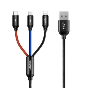 USB Cable Colorfone CAMLT-BSY01 1.2m USB A 3 x USB C Black Red Blue