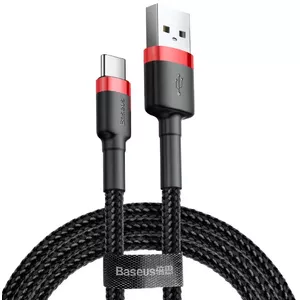 USB A to USB C cable Baseus Cafule 2 m — USB A to USB-C, 2 m, Black/Red