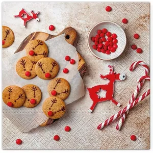 [Z] SALVETES 33X33CM KRISTMENES GINGERBREAD COOKIES, Paw Decor Collection
