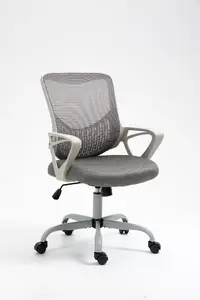 Activejet YK507 Office Chair with Grey Padded Seat, Breathable Mesh Backrest, and Adjustable Height