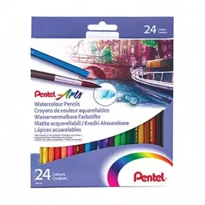 Colored pencils set, No name CB9-24U — 24 multicolour pencils, hexagonal barrels