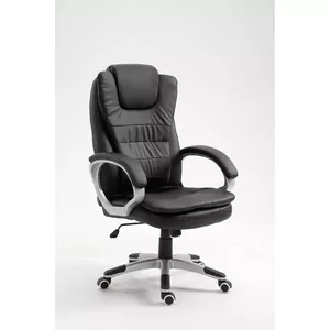 Biroja bīdāmais krēsls ActiveJet YK7304 ar 8‑punktu masāžu, apsildi, PU ādas apdari, gāzpacelšanas augstums 45–55 cm, polsterēti roku balsti, 360° rotācija