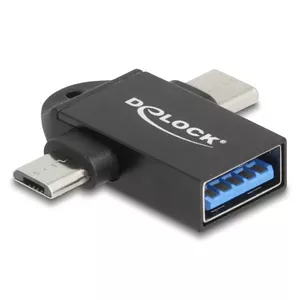 Cable gender changer DeLOCK 60739 USB Type-A USB Type-C USB Micro-B Black
