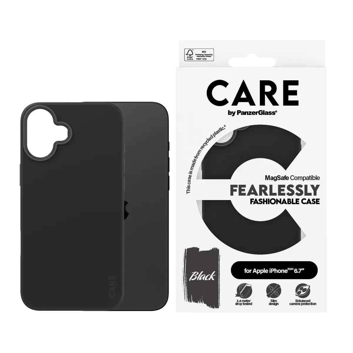 Чехол PanzerGlass CARE by Fashionable Case Black w. MagSafe iPhone 16 Plus Photo 4