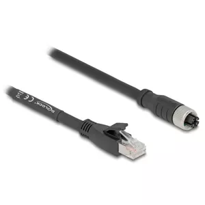 Networking cable DeLOCK 80589 M12 to RJ-45 Cat5e 1m Black