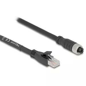 Networking cable DeLOCK 80590 M12 to RJ-45 Cat5e 2 m Black