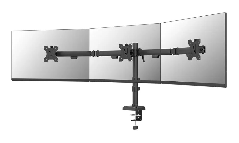 Neomounts DS60-600BL3 trīs monitoru galda kronšteins