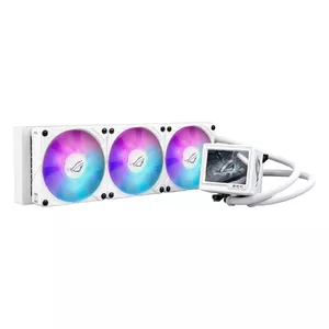 All-in-one liquid cooler Asus ROG Ryujin III 360 ARGB EXTREME WHT — 360 mm radiator, 3x120 mm fans, LCD display, PWM, LGA1700/AM5 support