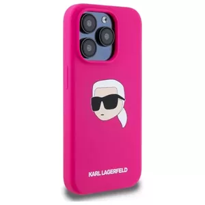 Силиконовый защитный чехол Karl Lagerfeld для iPhone 15 Pro Max 6.7" фуксия