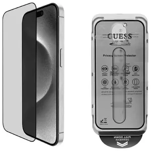 Screen protector GUESS GUTGP16SBOKGCIP for iPhone 16 6.1" — Privacy glass, 2.5D outline