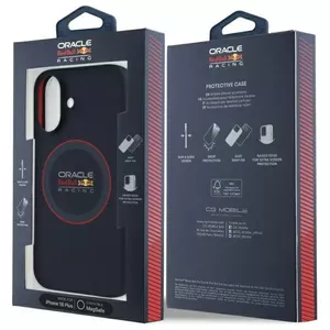 Жёсткий чехол red bull RBHMP16M24SIILVR для iPhone 16 Plus 6.7" тёмно-синий силикон MagSafe