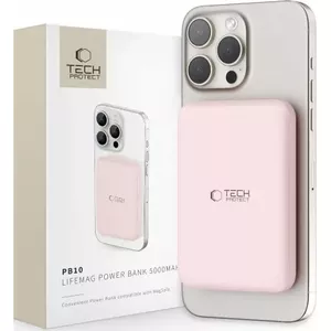 Powerbank Tech-Protect PB10 5000 mAh Pink – portable battery pack, USB charging