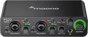 Аудиоинтерфейс и звуковая карта MAONO PS22 с входами 2x XLR и TRS