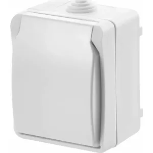 Wall-mounted single socket EMOS A1397.2 IP54 white