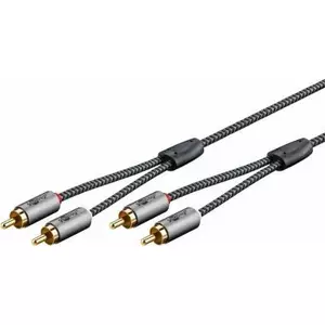 Аудиокабель Goobay 65292 2 x RCA на 2 x RCA, 1 м, черный/серебристый