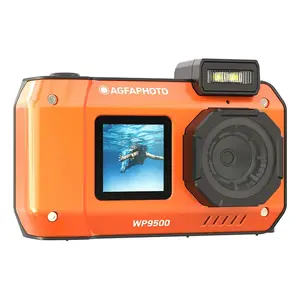 Action sports camera AGFA Realishot WP9500 — 24 MP CMOS, 5K Ultra HD, 2.9" LCD, 18x digital zoom, 220 g, orange