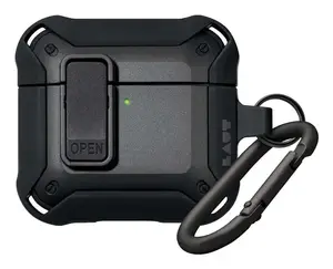 Protective case for AirPods 4 LAUT ZENTRY — Polycarbonate + TPU, Black