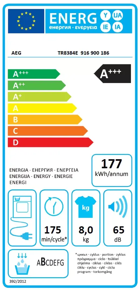 AEG TR8384E žāvētājs ar siltumsūkni Photo 2