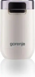 Kafijas dzirnaviņas Gorenje SMK150SW — 150 W motors, 45 g pupiņu tilpums, nerūsējošā tērauda asmeņi, balta