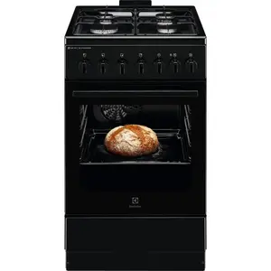 Газовая плита Electrolux LKK560010K 50 см с электрическим духовым шкафом, чёрная, класс энергопотребления A
