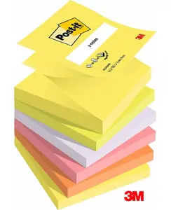 Sticky Notes Post-IT Z-Notes 76×76 mm assorted colors, 6 pads × 100 sheets