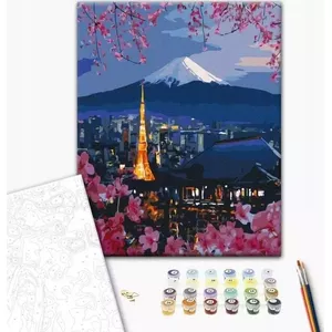 Painting by Numbers kit Twoje Hobby BR-BS26047 — 40x50 cm canvas, 'Journey through Japan', includes brushes and numbered paint set