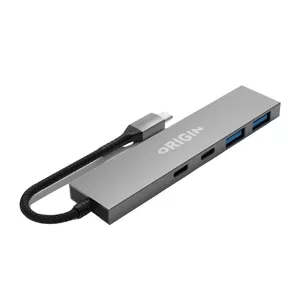 Хаб Origin Storage Origin 4 порта 2 USB3.2 2 Type C Gen1 проводной серый