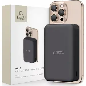 Портативный аккумулятор Tech-Protect 20000 мА·ч MagSafe-совместимый PB12 LifeMag, черный