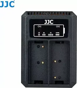 Camera Charger JJC Dual USB Charger for Olympus BLH-1 (battery BLH1) — dual USB input for portable charging