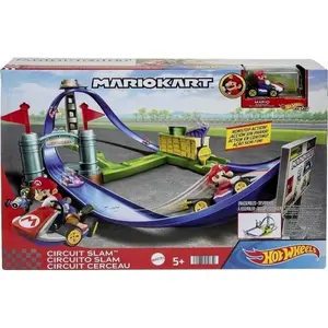 Набор транспорт и трасса MATTEL Hot Wheels Mario Kart MARIOKART Circuit Slam, многоцветный, пластик/металл, 5+