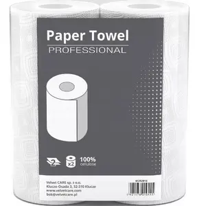 Paper towel roll Velvet Professional 2-ply 50 sheets, 2-pack, white