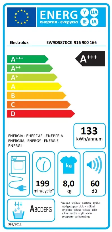 Electrolux EW9D587KCE veļas žāvētājs Photo 2