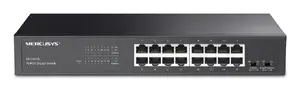Network switch MERCUSYS MS116GS — 16-port Gigabit Ethernet (10/100/1000), rack-mount, black