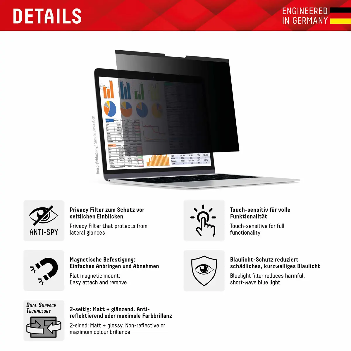 Displex PRIVACY SAFE privātuma filtrs MacBook Pro 14.2 Photo 2